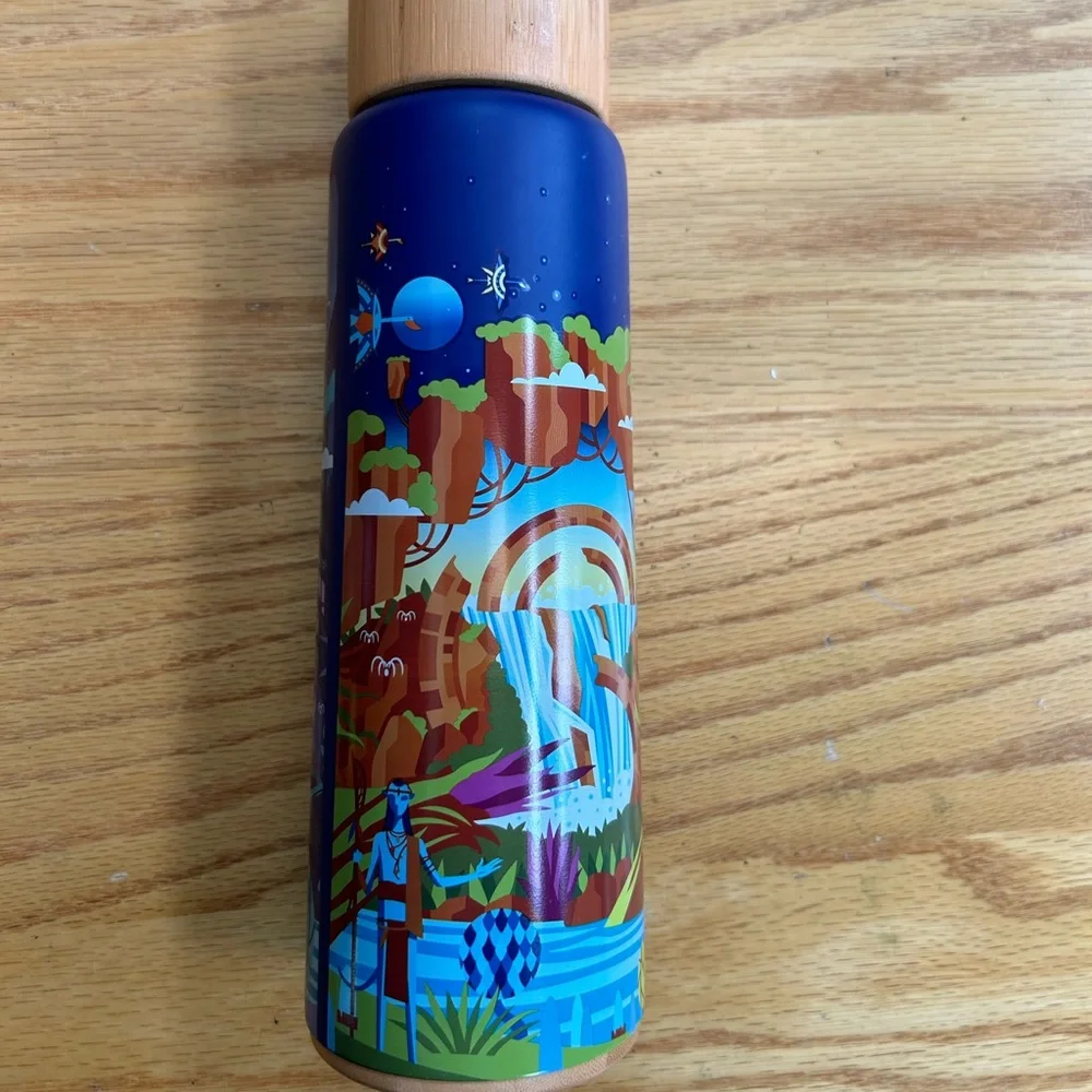 2022 Disney Parks Pandora World Of Avatar‎ Water Bottle Tumbler Faux Bamboo